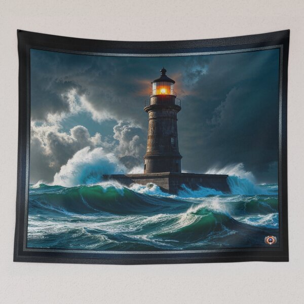 Item preview, Lighthouse Amidst Stormy Seas Surviving Nature's Fury Explosive AI Concept Art by Xzendor7 designed and sold by Xzendor7 Digital Art Creations.