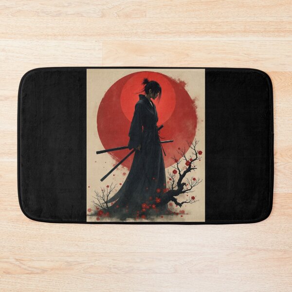 Item preview, Red Sun and Samurai in Contemplation designed and sold by ArtCreator2023.