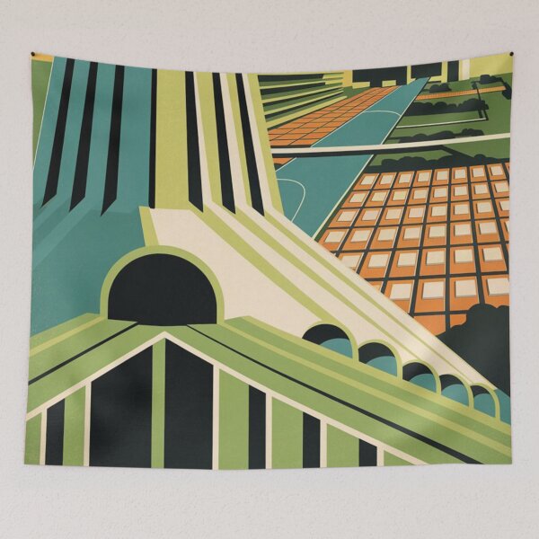 Item preview, Brasilia Vintage Travel Poster designed and sold by TravelerRat.