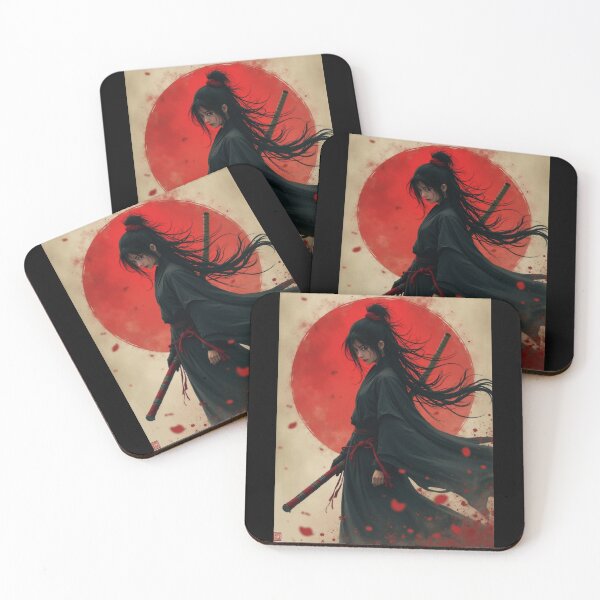 Item preview, Crimson Blossoms Surround the Silent Samurai designed and sold by ArtCreator2023.