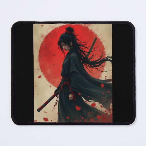 Item preview, Crimson Blossoms Surround the Silent Samurai designed and sold by ArtCreator2023.