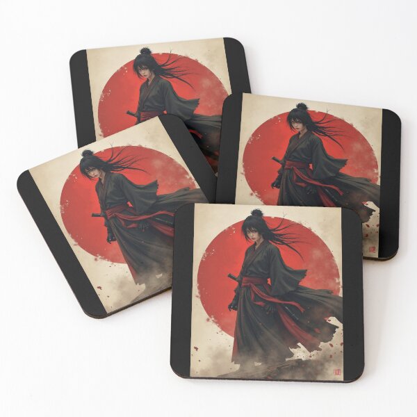 Item preview, Shadowed Samurai Beneath the Rising Red Sun designed and sold by ArtCreator2023.