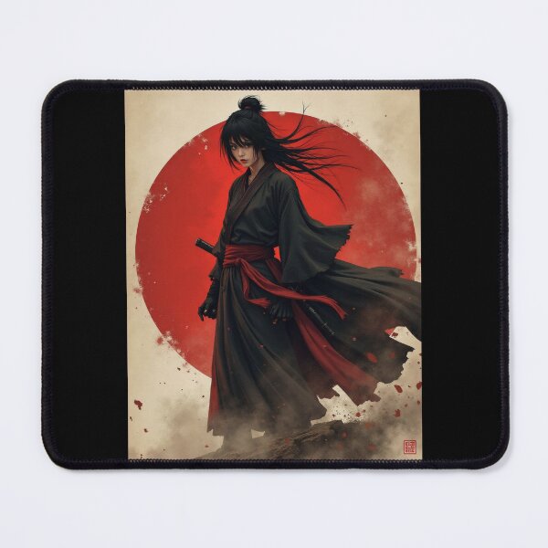 Item preview, Shadowed Samurai Beneath the Rising Red Sun designed and sold by ArtCreator2023.