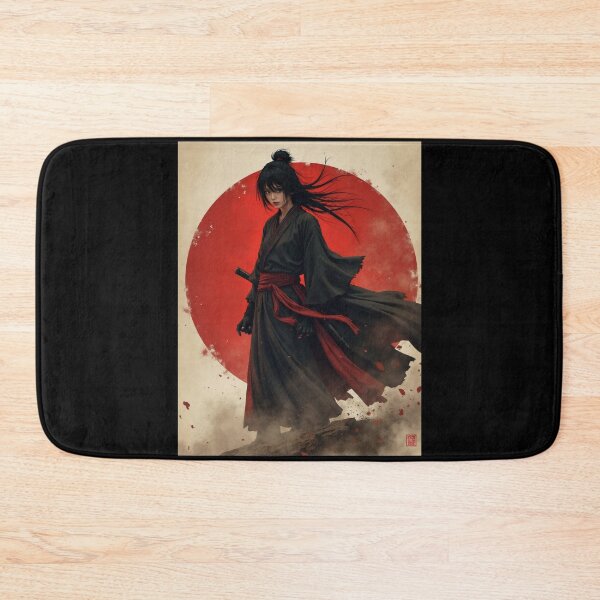 Item preview, Shadowed Samurai Beneath the Rising Red Sun designed and sold by ArtCreator2023.