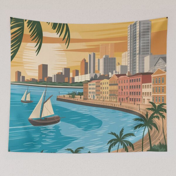 Item preview, Luanda Vintage Travel Poster designed and sold by TravelerRat.