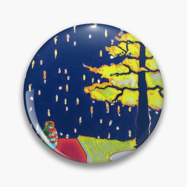 Item preview, new unordinary snowing night scene with tree and moon in japanese ukiyo-e style painting art designed and sold by MerryCrown.