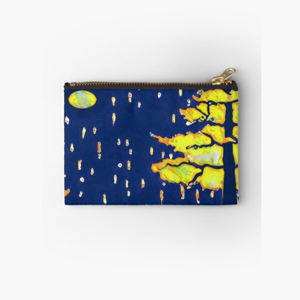 Item preview, new unordinary snowing night scene with tree and moon in japanese ukiyo-e style painting art designed and sold by MerryCrown.