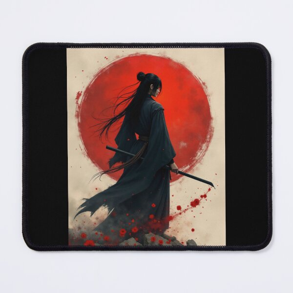 Item preview, Mystic Samurai Surrounded by Crimson Petals designed and sold by ArtCreator2023.