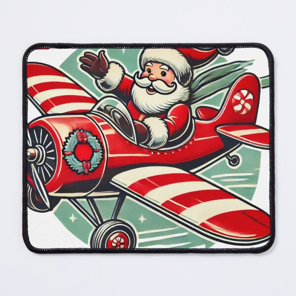 Item preview, Vintage Santa Claus Flying Red Airplane Christmas Design designed and sold by AIARTIST1.