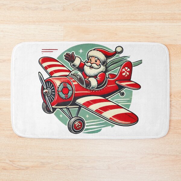 Item preview, Vintage Santa Claus Flying Red Airplane Christmas Design designed and sold by AIARTIST1.