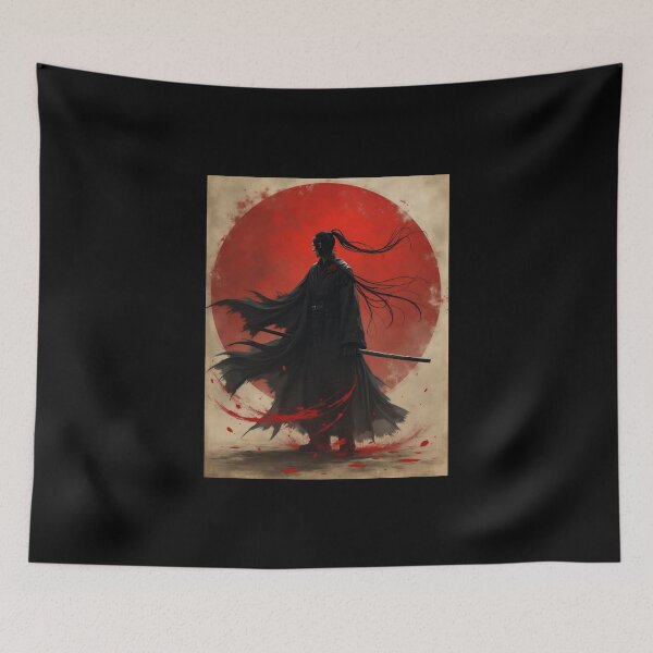 Item preview, Crimson Warrior and Blossoms Under Red Sun designed and sold by ArtCreator2023.