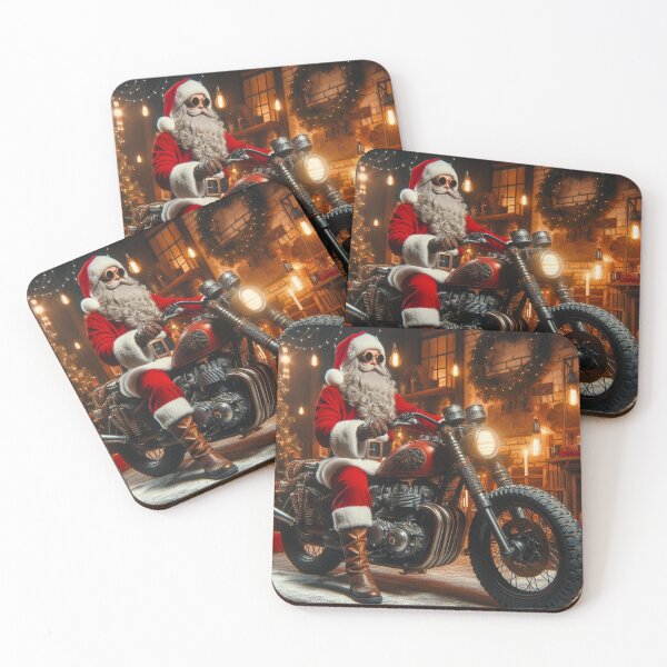 Item preview, Santa on a cruiser motorcycle designed and sold by Outlandishrob.