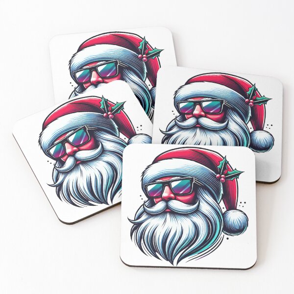 Item preview, Cool Santa with Sunglasses Retro Christmas Vibe designed and sold by AIARTIST1.