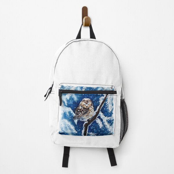 Item preview, Puffy owl sleeping under the Snowflakes - Cute baby Owl Watercolor Illustration designed and sold by Chiara Mendicino.