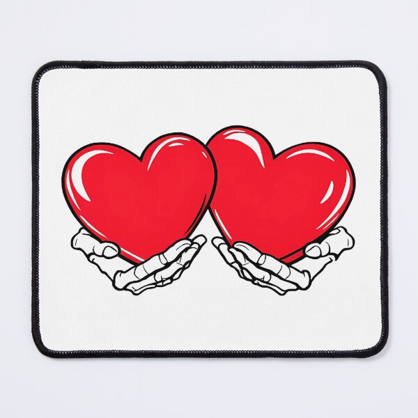 Item preview, Two melting red hearts in skeletal hands. designed and sold by nadyushka-art.