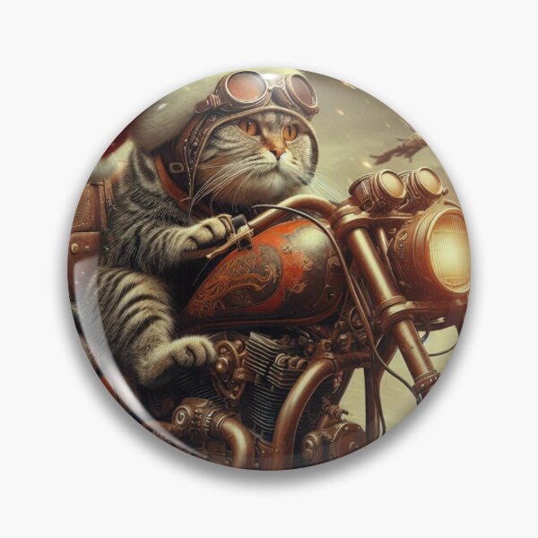 Item preview, Holiday Santa Cat on a Scrambler Motorcycle designed and sold by Outlandishrob.
