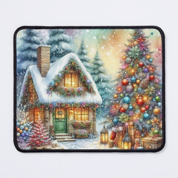 Item preview, Watercolour Christmas Snow Woodland designed and sold by CreatedbyKandJ.