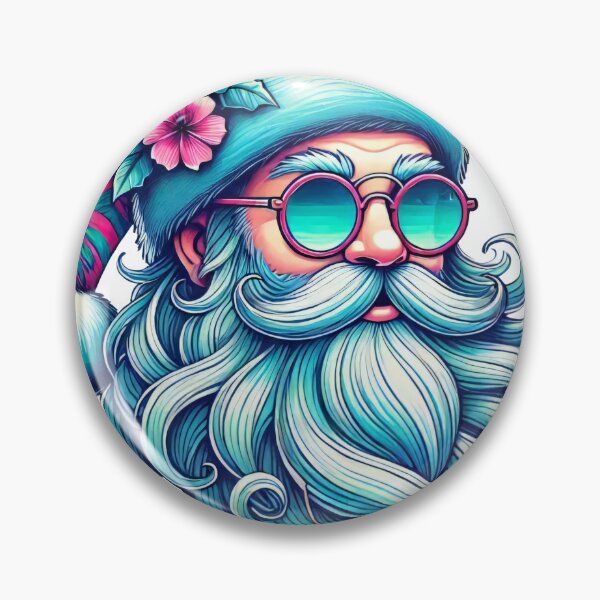 Item preview, Tropical Santa with Floral Hat and Sunglasses designed and sold by AIARTIST1.