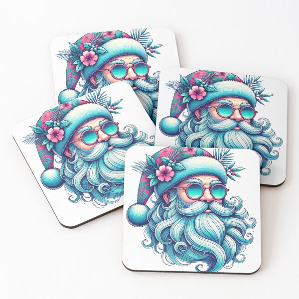 Item preview, Tropical Santa with Floral Hat and Sunglasses designed and sold by AIARTIST1.