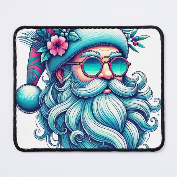 Item preview, Tropical Santa with Floral Hat and Sunglasses designed and sold by AIARTIST1.