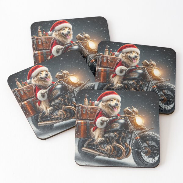 Item preview, Santa Dog on a Scrambler motorcycle designed and sold by Outlandishrob.