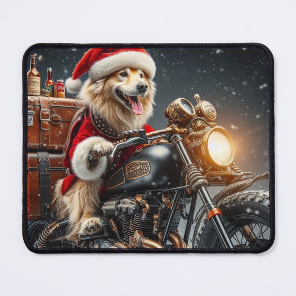 Item preview, Santa Dog on a Scrambler motorcycle designed and sold by Outlandishrob.