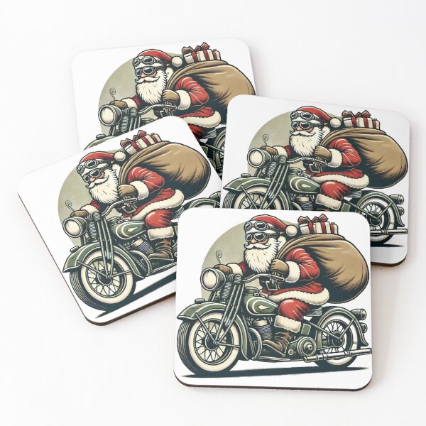 Item preview, Santa Riding a Motorcycle Christmas Design designed and sold by lubushop1.