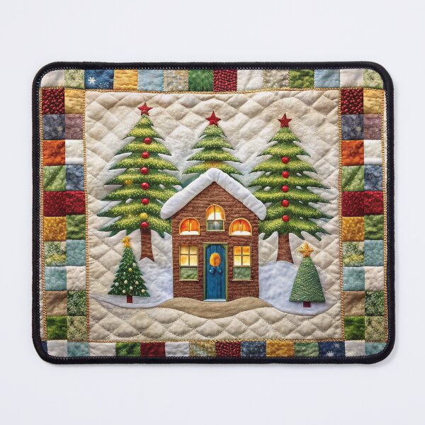 Item preview, Patchwork Christmas House 2 designed and sold by UniqVibe.