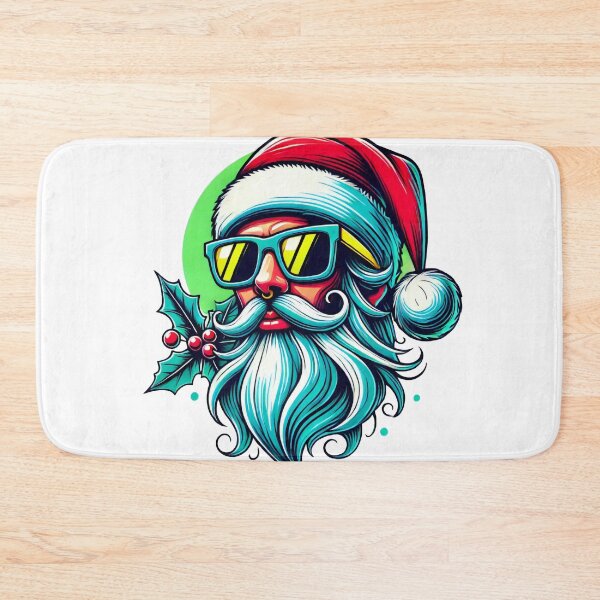 Item preview, Santa in Sunglasses with Holly Leaf designed and sold by AIARTIST1.
