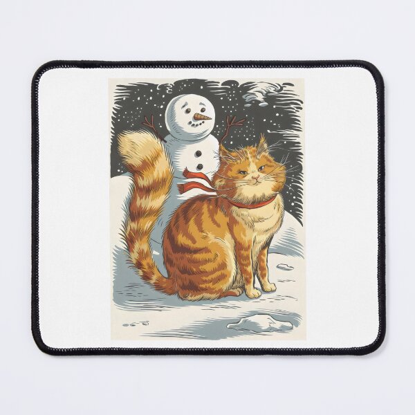 Item preview, Cat and Snowman in a Winter Wonderland designed and sold by Cherry-Cat.