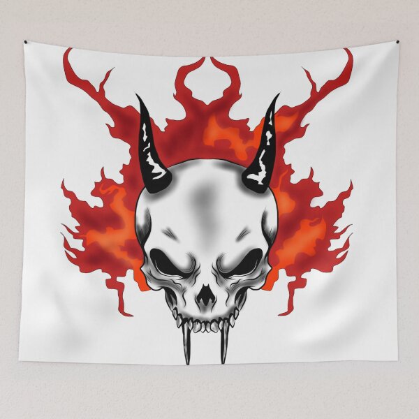 Item preview, Metal music Hellfire Skull with Horns designed and sold by Mascarad.