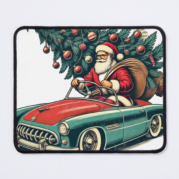 Item preview, Santa Driving a Classic Car with Christmas Tree designed and sold by lubushop1.