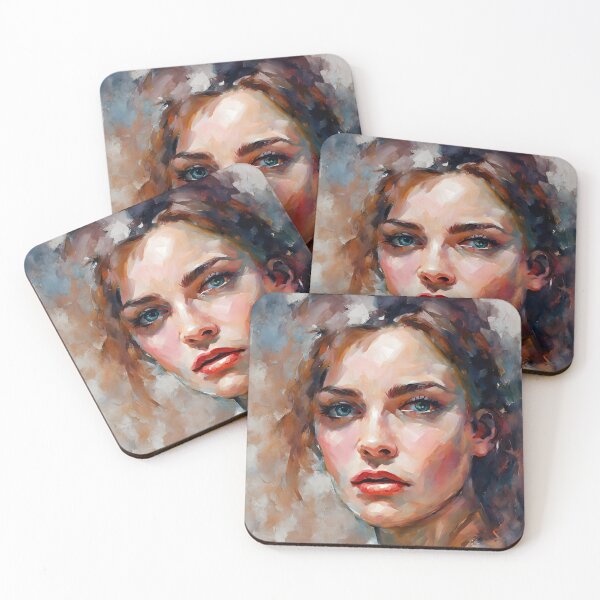 Item preview, Close-Up of Woman's Face in Painterly Style designed and sold by RetroPop23.