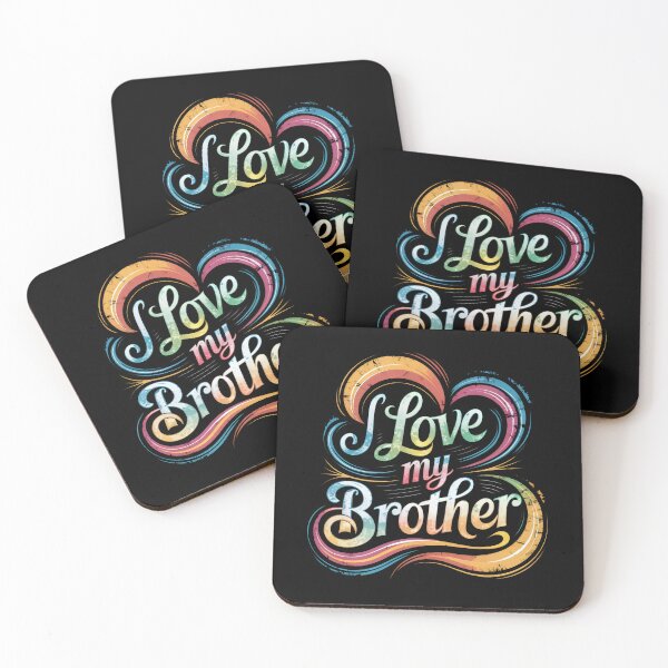 Artikelvorschau, Ich liebe meinen Bruder - farbenfrohes kursives Design - Bruder - Familie, Geschwister entworfen und verkauft von Cherry-Cat.