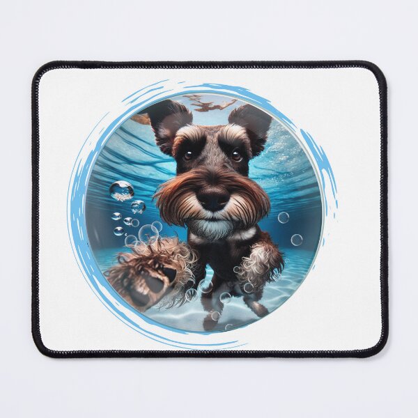 Item preview, Hilarious Underwater Animal Selfies - Black Miniature Schnauzer | Unique Designs on Redbubble designed and sold by MiszungART.