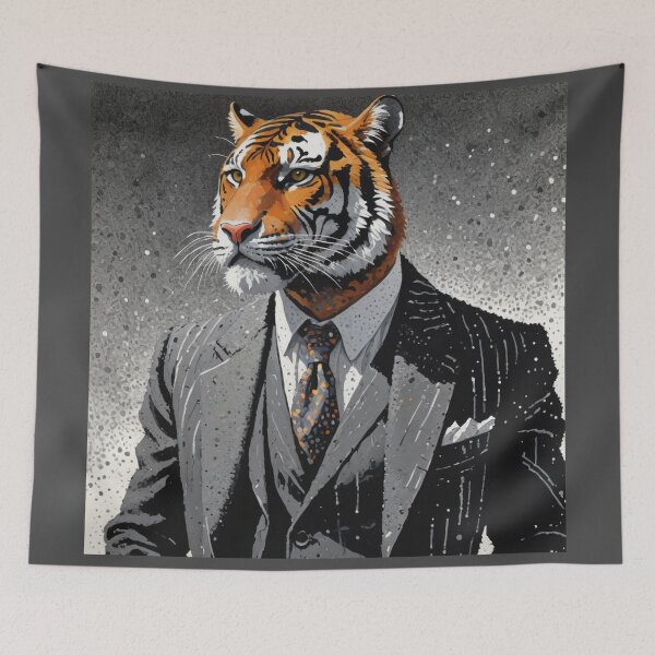 Item preview, Dapper Tiger in a Suit: Fierce and Sophisticated designed and sold by Slick-Waffles.