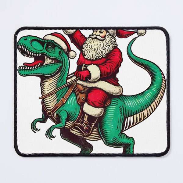 Item preview, Santa Riding a Dinosaur in Holiday Style designed and sold by lubushop1.