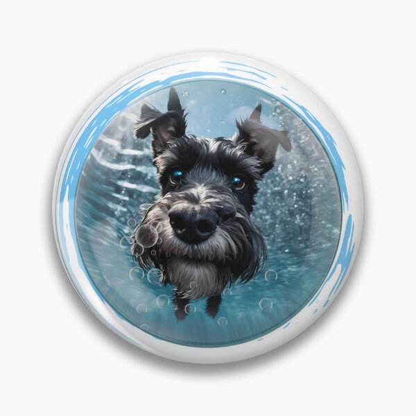 Item preview, Hilarious Underwater Animal Selfies - Black Miniature Schnauzer | Unique Designs on Redbubble designed and sold by MiszungART.