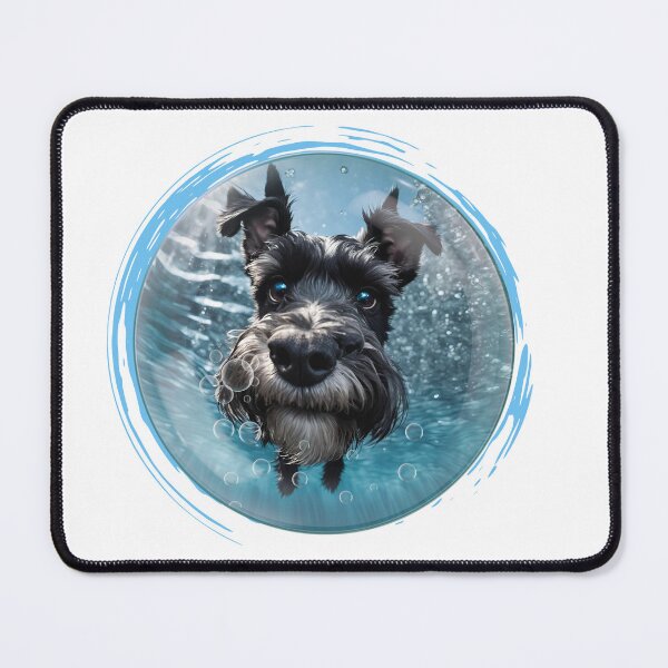 Item preview, Hilarious Underwater Animal Selfies - Black Miniature Schnauzer | Unique Designs on Redbubble designed and sold by MiszungART.