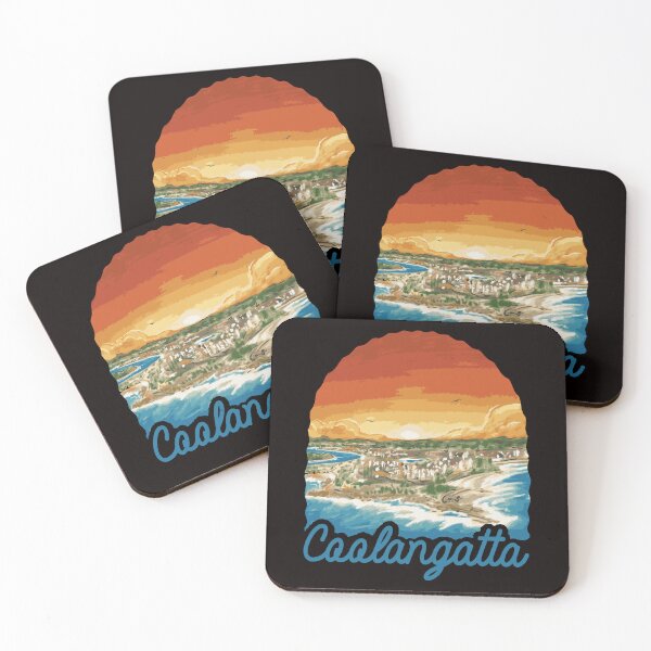 Item preview, Coolangatta Sunset Beach View Illustration  designed and sold by DrawHandArt.