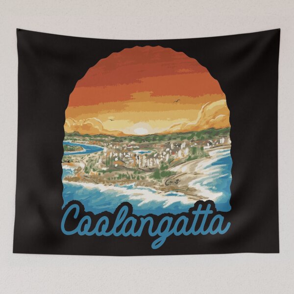 Item preview, Coolangatta Sunset Beach View Illustration  designed and sold by DrawHandArt.