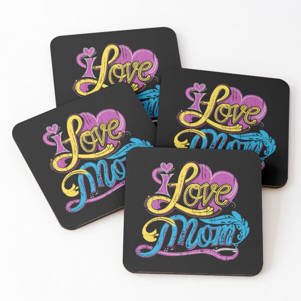 Item preview, I Love Mom - Whimsical Colorful Design - mom - family, siblings designed and sold by Cherry-Cat.