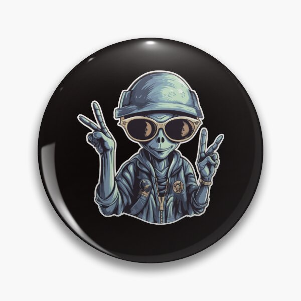 Item preview, Cool Alien Peace Sign Vintage Cartoon designed and sold by DrawHandArt.