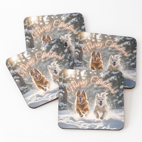 Item preview, Joyful Dogs Running Playfully in the Beautiful Snow designed and sold by IFLYBaby.