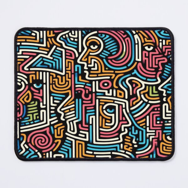 Item preview, Maze and Doodle Face Pattern with Randomized Graffiti Colors designed and sold by Imaginarium of Chaos falcon88 .