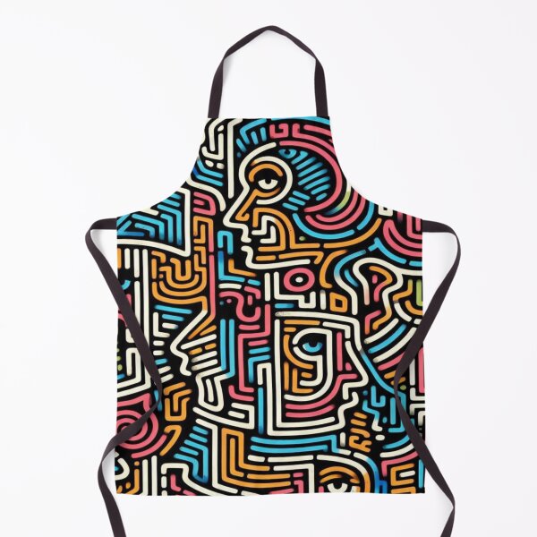 Item preview, Maze and Doodle Face Pattern with Randomized Graffiti Colors designed and sold by Imaginarium of Chaos falcon88 .