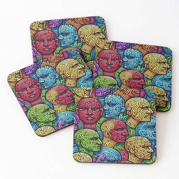 Item preview, Randomized Colorful Doodle Faces with Maze and Graffiti Style designed and sold by Imaginarium of Chaos falcon88 .