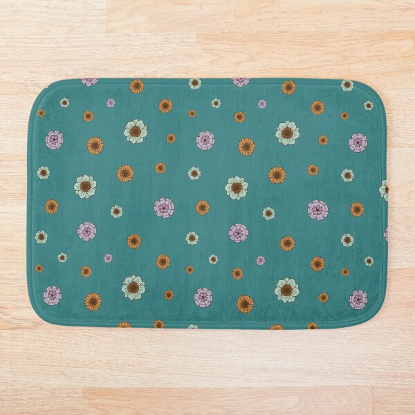 Item preview, Cozy Autumn Floral Pattern on Teal – Whimsical Fall-Inspired Design for Nature Lovers designed and sold by Efthymia.