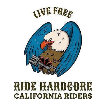 Artwork thumbnail, LIVE FREE RIDE HARDCORE CALIFORNIA RIDERS T-SHIRT by PurifiedART