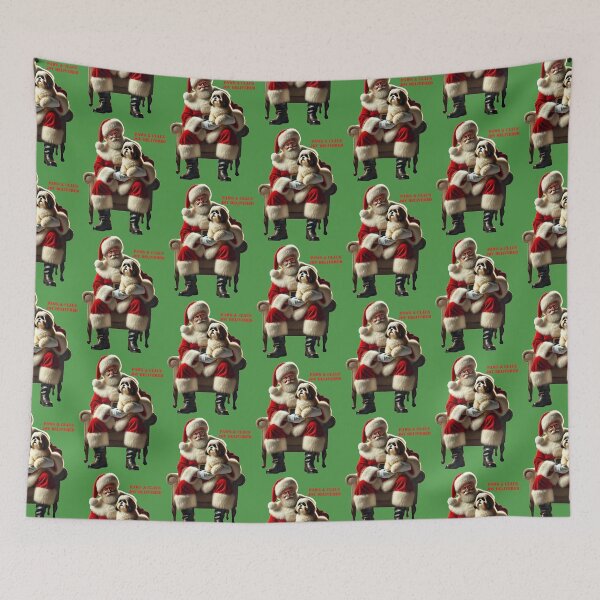 Item preview, Christmas Santa Claus with a Shih Tzu Dog on his Lap URM designed and sold by urmaddad.